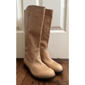 KENNETH COLE REACTION Tried & Tide Tan Leather Tall Boots Bohemian Riding Sz 7.5